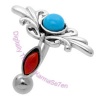 Tribal - Turquoise & Coral  - Belly Bar
